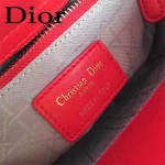 DIOR-0020-2 最新設計LADY四格紅色原版羊皮配三個徽章手提單肩包戴妃包