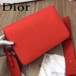 DIOR-0016-3 專櫃海報款復古字母五金紅色原版牛皮單肩斜挎包