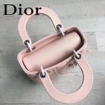DIOR-0020-11 最新設計LADY四格粉色原版羊皮配三個徽章手提單肩包戴妃包