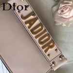DIOR-009-4 歐美流行新款JADIOR字母金屬粉色原版牛皮手拎包手拿包