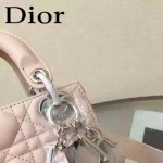 DIOR-0019-8 早春專櫃同步LADY粉色原版羊皮小號手提單肩包戴妃包