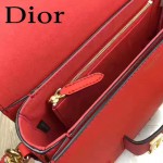 DIOR-0016-3 專櫃海報款復古字母五金紅色原版牛皮單肩斜挎包
