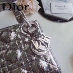 DIOR-0012-3 高級定制Cannage三格藤格紋銀色原版瓷磚效果鹿皮手提單肩包