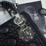 DIOR-0019-3 早春專櫃同步LADY黑色原版羊皮小號手提單肩包戴妃包