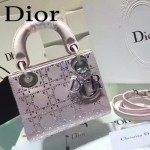 DIOR M44501-4 高級定制款粉色原版布料燙鑽迷你手提單肩包戴妃包