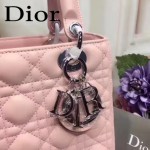 DIOR-0014-4 早春專櫃新款lady粉色原版小羊皮手提單肩包戴妃包