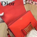 DIOR-0016-3 專櫃海報款復古字母五金紅色原版牛皮單肩斜挎包
