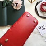 DIOR-0017-4 秋冬專櫃櫥窗款Lilybag紅色原版皮全拉鏈手提單肩包