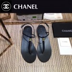 CHANEL鞋子-003-3 香奈兒專櫃新品意大利進口牛皮舒適夾腳涼鞋