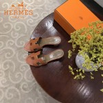 HERMES鞋子-008-3 愛馬仕經典款原版牛皮H型鞋面中跟拖鞋一字拖