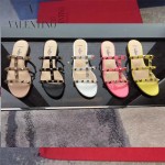 VALENTINO鞋子-001 網紅推薦款鉚釘設計原版胎牛皮平底拖鞋