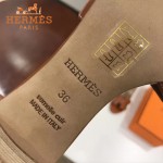 HERMES鞋子-008-3 愛馬仕經典款原版牛皮H型鞋面中跟拖鞋一字拖