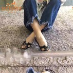 HERMES鞋子-004-3 愛馬仕經典款進口牛皮H型穿孔透氣拖鞋一字拖