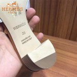 HERMES鞋子-001 愛馬仕新款H型雙拼色進口小牛皮拖鞋一字拖