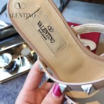 VALENTINO鞋子-001 網紅推薦款鉚釘設計原版胎牛皮平底拖鞋