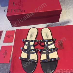 VALENTINO鞋子-001-3 網紅推薦款鉚釘設計原版胎牛皮平底拖鞋