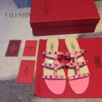 VALENTINO鞋子-001-5 網紅推薦款鉚釘設計原版胎牛皮平底拖鞋