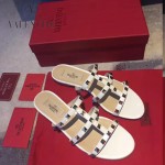 VALENTINO鞋子-001-2 網紅推薦款鉚釘設計原版胎牛皮平底拖鞋