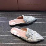 Alberta Ferretti-001 春夏秀場系列3D手工刺繡羊皮穆勒鞋拖鞋