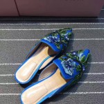 Alberta Ferretti-001-8 春夏秀場系列3D手工刺繡配牛仔布穆勒鞋拖鞋