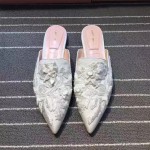 Alberta Ferretti-001 春夏秀場系列3D手工刺繡羊皮穆勒鞋拖鞋