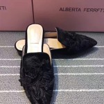 Alberta Ferretti-001-2 春夏秀場系列3D手工刺繡羊皮穆勒鞋拖鞋