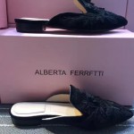 Alberta Ferretti-001-2 春夏秀場系列3D手工刺繡羊皮穆勒鞋拖鞋