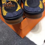 HERMES鞋子-0010-3 愛馬仕春夏新款經典皮扣配原版定制帆布平底拖鞋