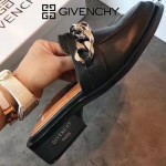 GIVENCHY鞋子-002-2 紀梵希百搭新款鏈條裝飾進口小牛皮平底拖鞋