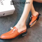 GIVENCHY鞋子-002-5 紀梵希百搭新款珍珠裝飾進口小牛皮平底拖鞋