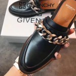 GIVENCHY鞋子-002-2 紀梵希百搭新款鏈條裝飾進口小牛皮平底拖鞋