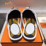 HERMES鞋子-0010-4 愛馬仕春夏新款經典皮扣配原版定制帆布平底拖鞋