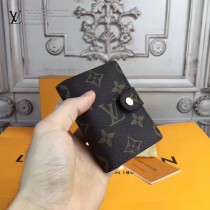LV-M61722 進口老花料頭層十字紋牛皮經典名片夾