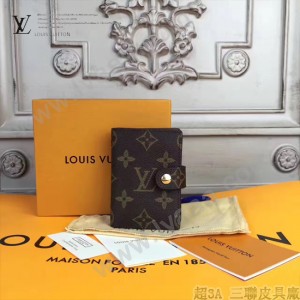 LV-M61722 進口老花料頭層十字紋牛皮經典名片夾