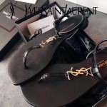 YSL鞋子-001-2 聖羅蘭時尚原版定制進口牛皮平底夾趾涼鞋