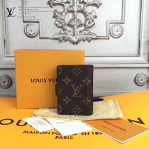 LV-M61722 進口老花料頭層十字紋牛皮經典名片夾