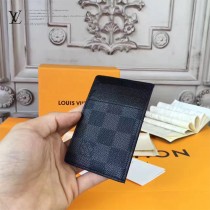 LV-62666 原單Monogram Eclipse帆布裁製而成卡片包