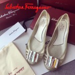 Ferragamo鞋子-001-3 菲拉格慕人氣經典款鞋面金屬扣配塑膠材質平底果凍鞋