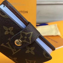 LV-M61722 進口老花料頭層十字紋牛皮經典名片夾