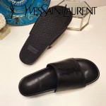 YSL鞋子-002 聖羅蘭潮流最新款噴漆LOGO進口混種羊皮露趾拖鞋
