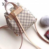 LV M44026  新款SPERONE MINI 白格輕便小巧女士雙肩包