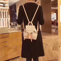 LV M44026  新款SPERONE MINI 白格輕便小巧女士雙肩包