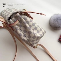 LV M44026  新款SPERONE MINI 白格輕便小巧女士雙肩包