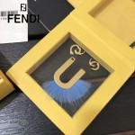 FENDI-024-8 專櫃新品ABCLICK系列原單U字母金屬搭配皮草掛飾可當首飾