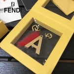 FENDI-024-22 專櫃新品ABCLICK系列原單A字母金屬搭配皮草掛飾可當首飾