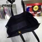 FENDI 246-2 專櫃最新款BAG BUGS小怪獸黑色原版皮手提單肩購物袋