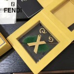 FENDI-024-3 專櫃新品ABCLICK系列原單X字母金屬搭配皮草掛飾可當首飾