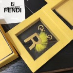 FENDI-024-11 專櫃新品ABCLICK系列原單R字母金屬搭配皮草掛飾可當首飾