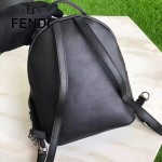 FENDI 6223 甜美可愛風BY THE WAY黑色原版皮搭配花朵尾巴休閒雙肩包書包