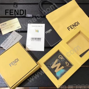 FENDI-024-4 專櫃新品ABCLICK系列原單W字母金屬搭配皮草掛飾可當首飾